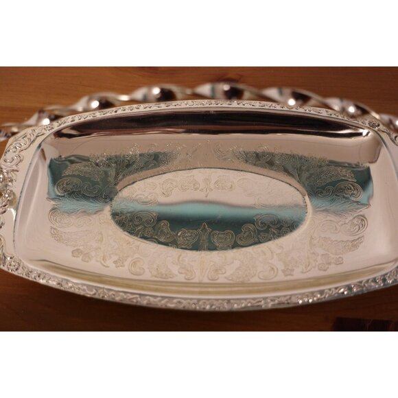 Vintage Silverplate Art Deco sweet tray with handle Made in England NWT - Picture 6 of 8